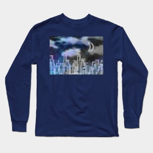 Night city silhouettes Long Sleeve T-Shirt